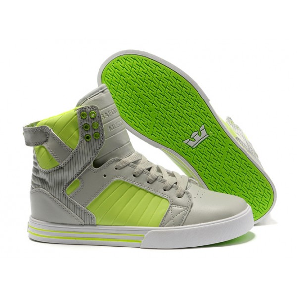 Supra Skytop Mens Grey Green Pattern Shoes