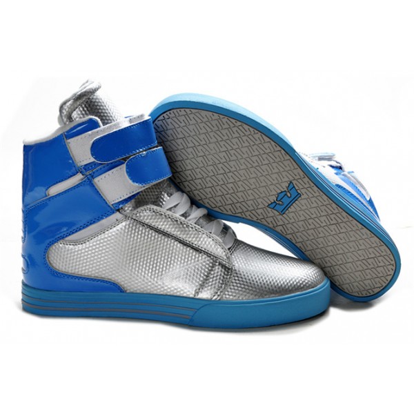 2013 Supra TK Society Men Sliver Blue Leather Shoes