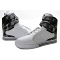 2013 Supra TK Society Men White Grey Black Plaid Leather Shoes