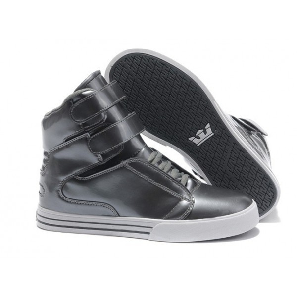 Popular Supra TK Society Dark Grey Pattern Leather Shoes
