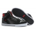 Supra Vaider High Top Skate Shoe Black Red White For Men