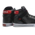 Supra Vaider High Top Skate Shoe Black Red White For Men