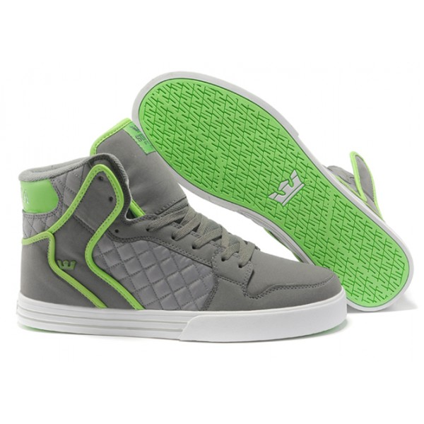Supra Vaider High Top Mens Skate Shoe Gray Green