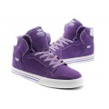 Supra Vaider High Top Mens Skate Shoe Purple White