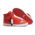 Supra Vaider High Top Skate Shoe Red White For Men