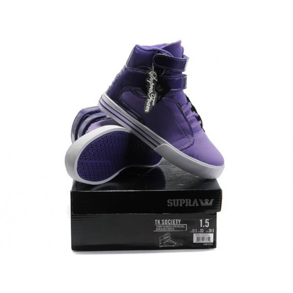 Supra Tk Society Purple White Shoes For Kids