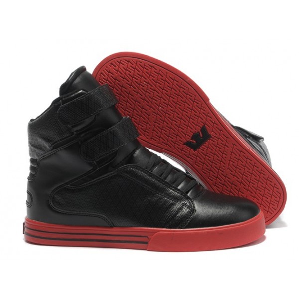 Supra TK Society Shoes Black Red Leather