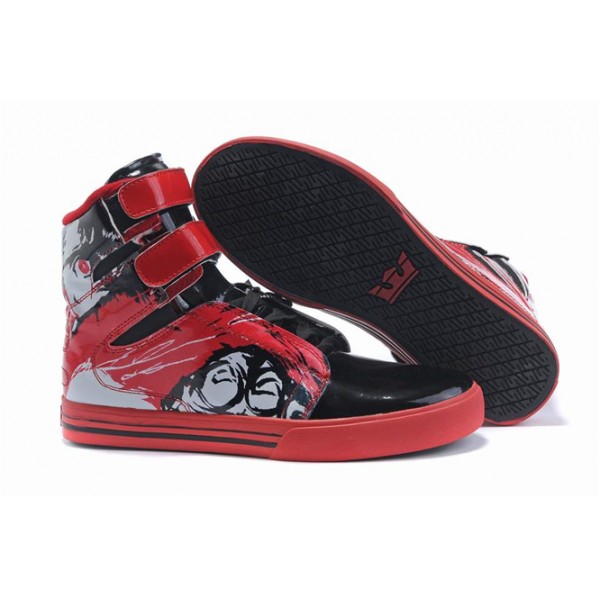 Supra TK Society Shoes Embossing Black Red For Men