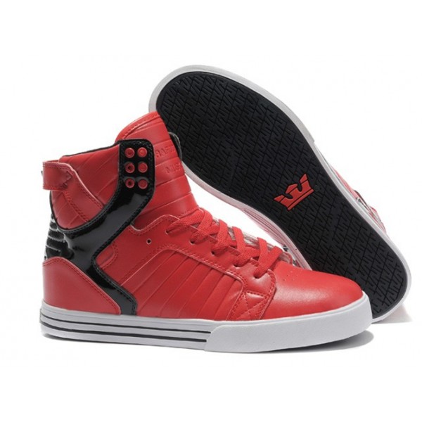 Supra Skytop Shoes Red Black For Men
