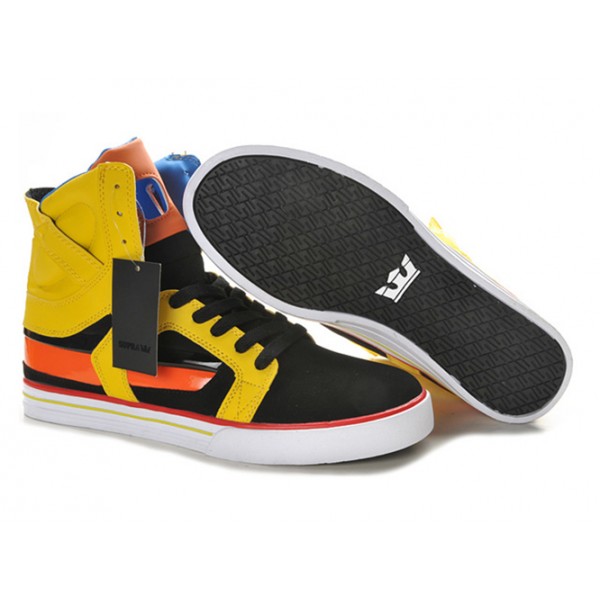 Supra Skytop II Mens Skate Shoe Yellow Black White Orange