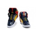 Supra Vaider High Top Blue Yellow Red Black Shoes For Men