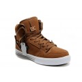 Supra Vaider High Top Mens Brown White Suede Shoes