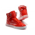 Womens Supra Skytop Shoes Red Snow White