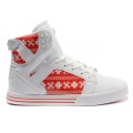 Womens Supra Skytop Shoes White Snow Red