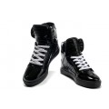 Womens Supra Skytop Shoes Black Leather